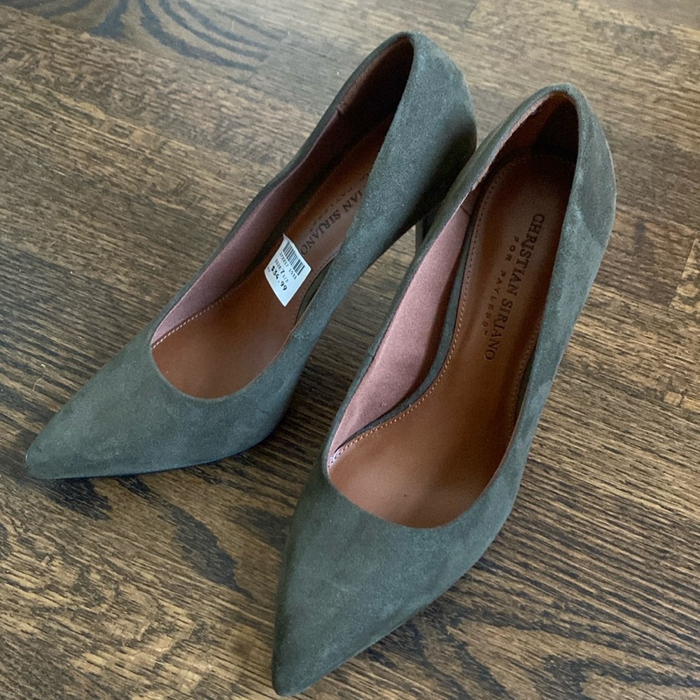 Olive Green Christian Siriano High Heels